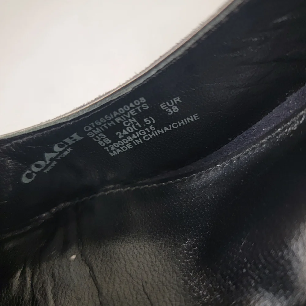 COACH Smith Rivets Navy Blue Suede Pointed Toe Pumps Stiletto Heels Size 8 B
​ - Picture 9 of 11